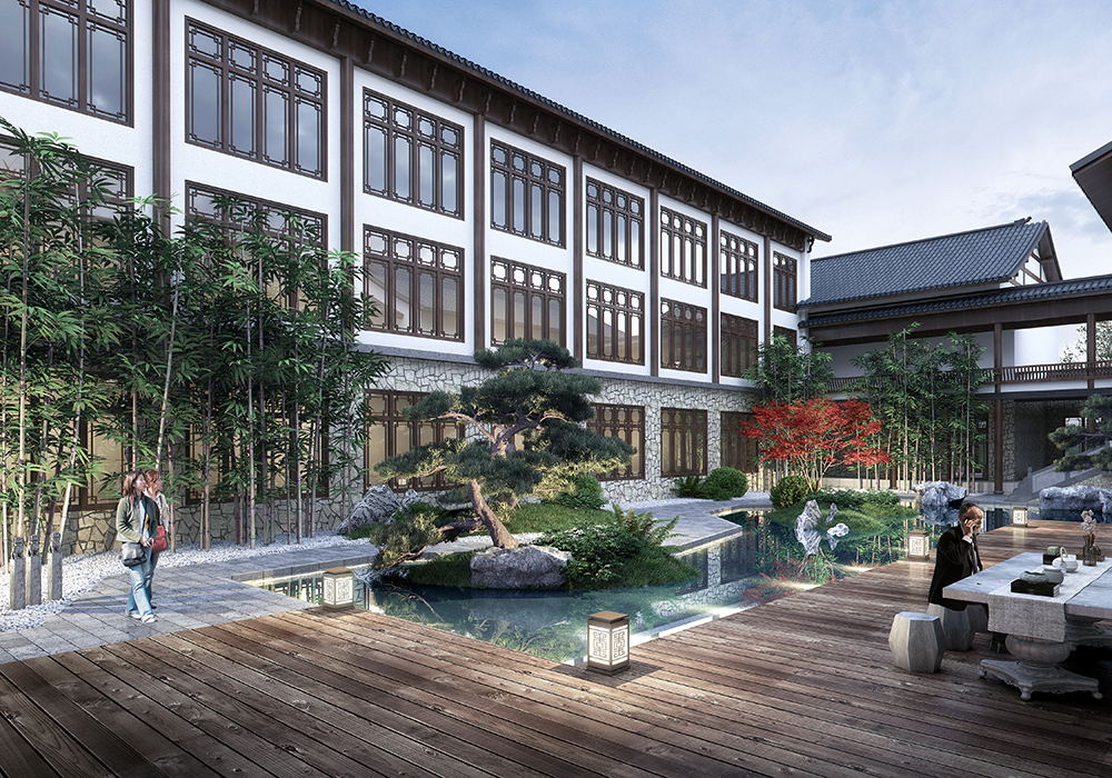 雁蕩山朝陽(yáng)山莊規(guī)劃、景觀、施工圖設(shè)計(jì)輕奢度假酒店